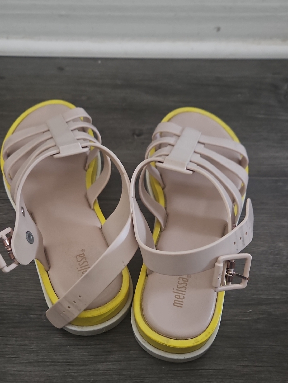 Melissa Blush Pink Sandals with Yellow Accent